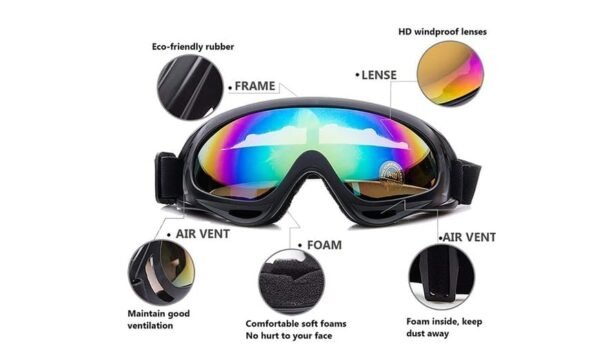 Classic kicks Traders Premium Ski & Snowboard Goggles with UV 400 Protection - Winter Sports Eyewear with UV 400 Protection for Maximum Visibility & Comfort (Rainbow) - Image 2